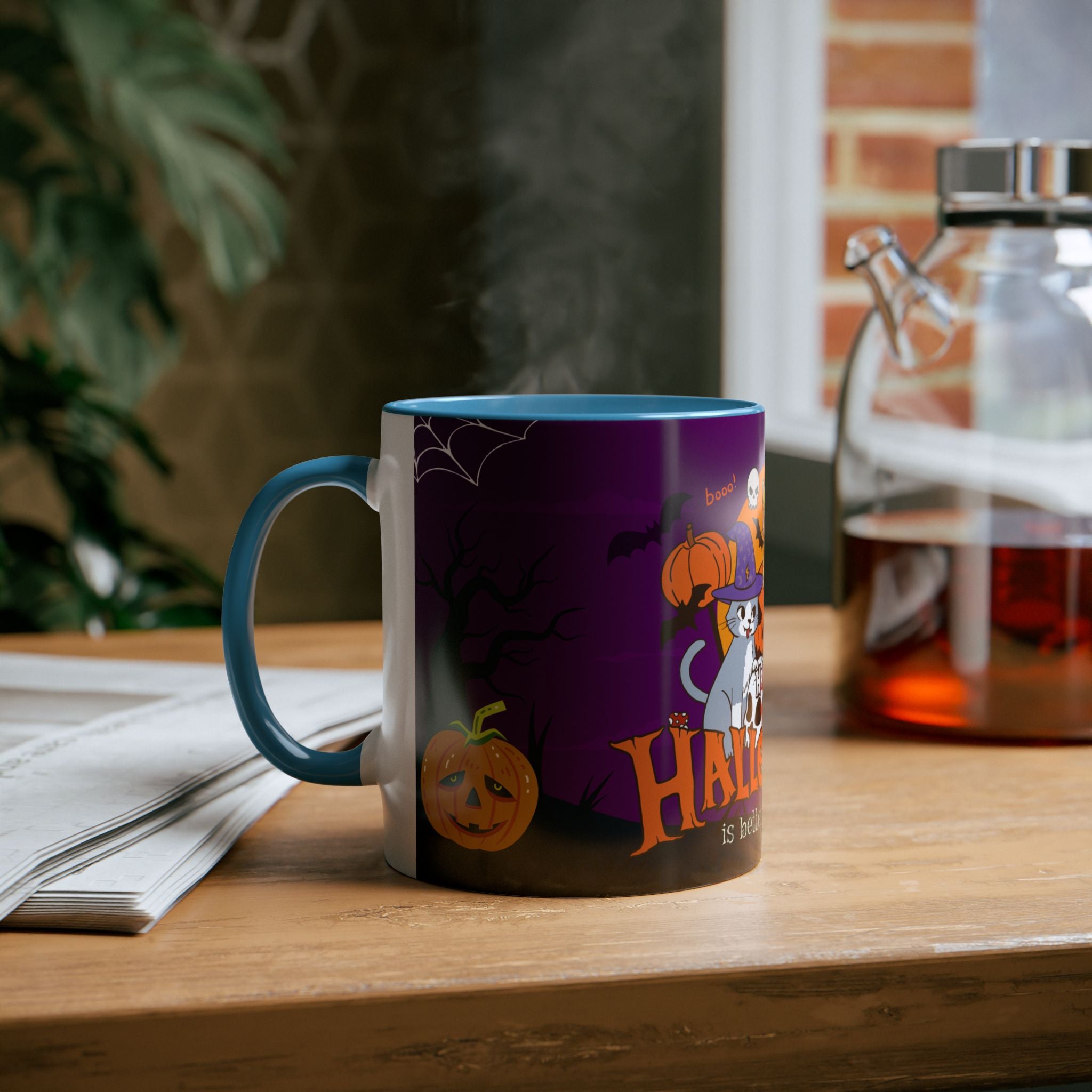 Happy Halloween is Better with Cats | Two-Tone Coffee Mugs